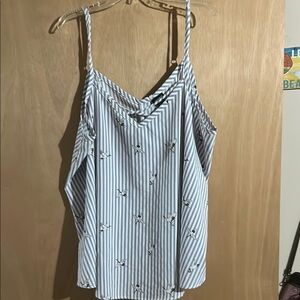 Torrid Gray and White Asymmetrical Camisole Top